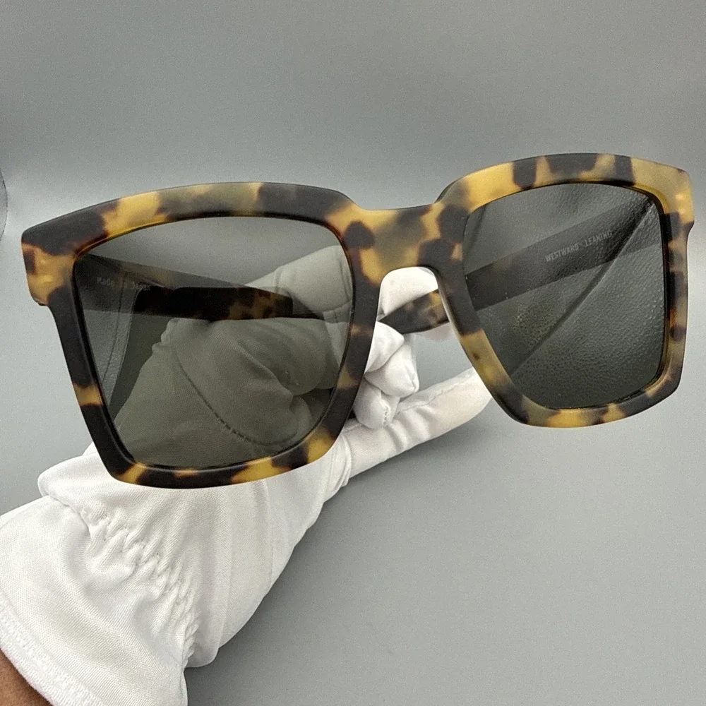 WESTWARD LEANING AUTHENTIC BIG TV 02- THICK TORTOISE SUNGLASSES:GREEN LENSE-RARE